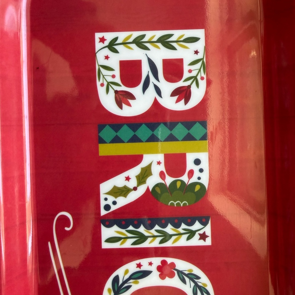Festive Red Holiday Tray - Picture 2 of 4